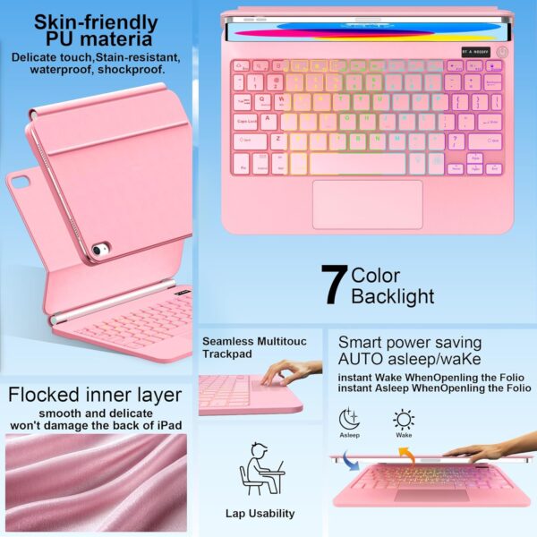 Magic Keyboard for iPad 10th 10.9 Pro 11 inch 2018- 2022 iPad Air 6 11 2024 Air4 Air 5 Floating Stand Bluetooth Keyboard - 图片 5