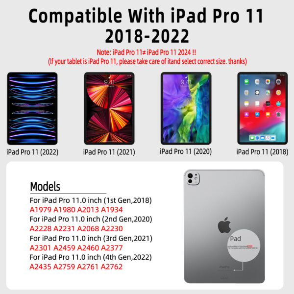 Magic Keyboard for iPad Pro 11 2018-20222 Magic Case Keyboard Portuguese Arabic Hebrew Spanish AZERTY German Keyboard - 图片 2