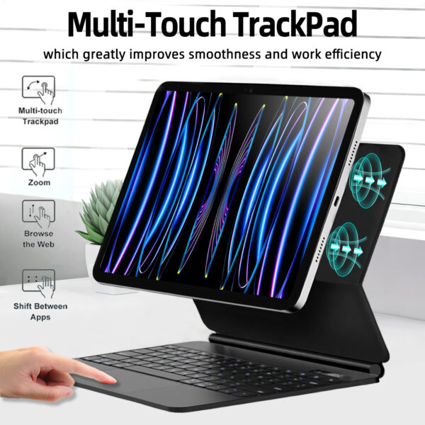 Magic Keyboard for iPad Pro 11 2018-20222 Magic Case Keyboard Portuguese Arabic Hebrew Spanish AZERTY German Keyboard - 图片 5