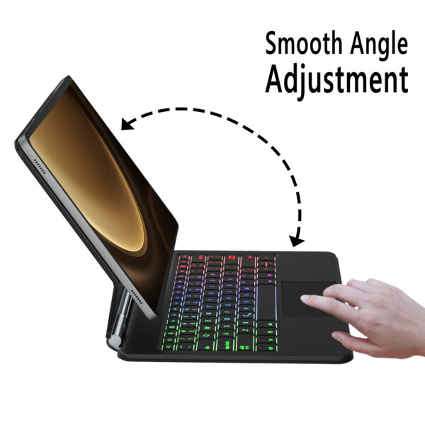 Magic Keyboard for Samsung Galaxy Tab S9 FE Plus S9 FE+ 12.4 SM-X616B SM-X610 Korean Spanish AZERT Portuguese Hebrew Keyboard - 图片 5