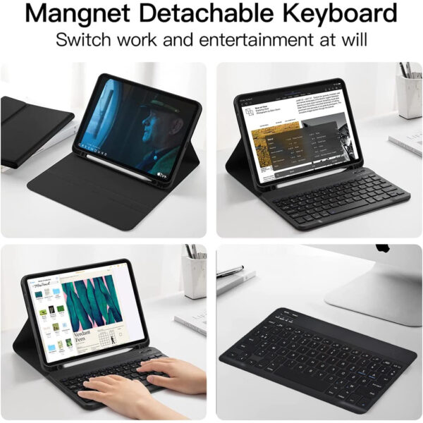 Keyboard Case for iPad Air 4 4th Air 5 5th Air 6 M2 Korean Portuguese Russian Cover - 图片 4