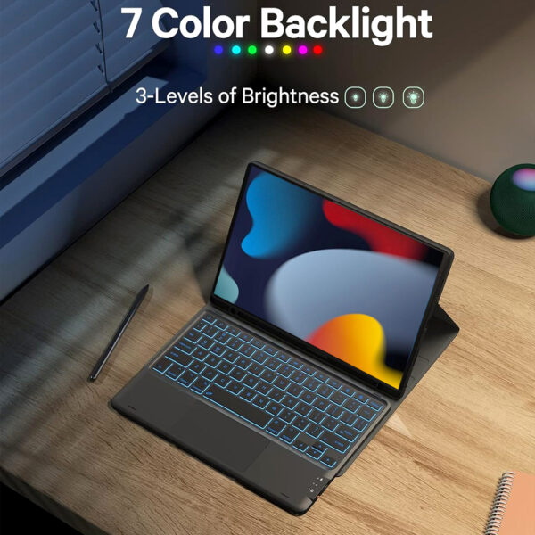 Backlit Trackpad Keyboard Case for iPad 10.2 7th 8th 9th 2019 2020 2021 Custom Russian Korean Portuguese Tablet Cover - 图片 5
