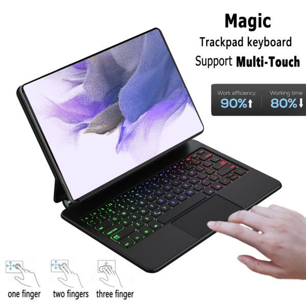 Magic Keyboard for Samsung Galaxy Tab S7 FE 12.4 inch SM-T730 SM-T733 SM-T736B Korean Spanish AZERTY Portuguese Hebrew Keyboard - 图片 6