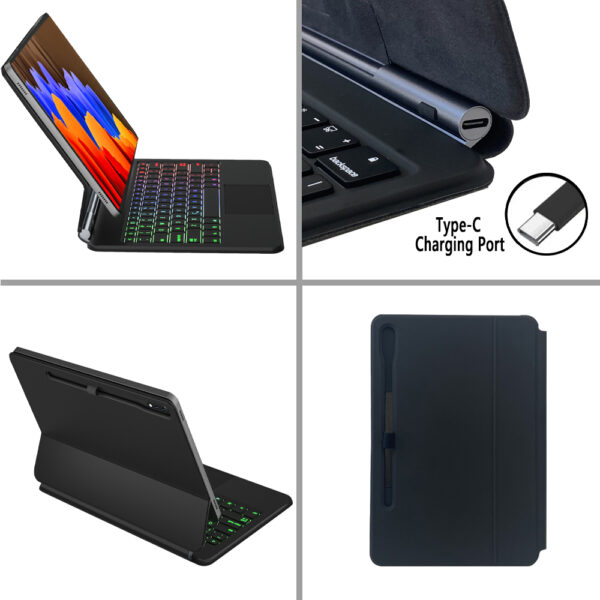 Magic Keyboard for Samsung Galaxy Tab S7+ S7 Plus SM-T970 SM-T975 T976B 12.4 Portuguese Hebrew Korean Spanish AZERT Keyboard - 图片 6