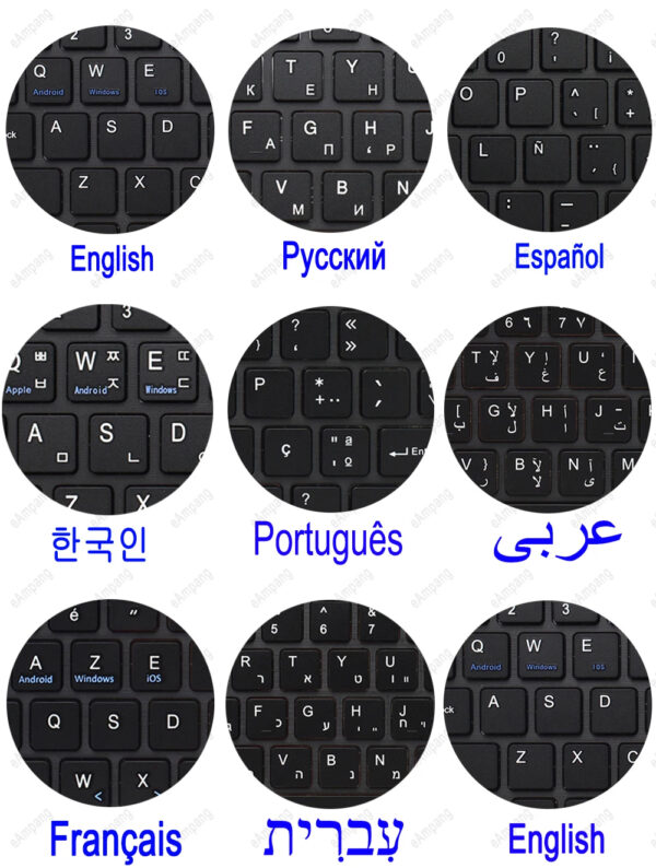 Keyboard Case For iPad 10.2 7th 8th 9th A2200 A2428 A2602 2019 2020 2021 Custom Korean Hebrew Spanish Cover - 图片 2