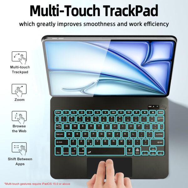 Magic Keyboard for iPad Air 4 5 6 Magic Case Keyboard Portuguese Arabic Hebrew Spanish AZERTY German Keyboard - 图片 3