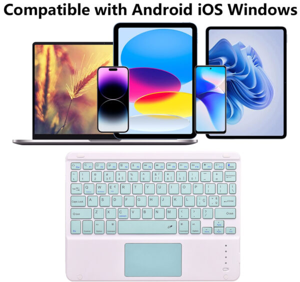 Custom Language TouchPad Keyboard Mouse For IOS Android Windows Tablet For iPad Air 4 5 Mini 6 Pro 11 10th Gen Samsung Tab S9 FE S8 S7 A9+ A8 A7 - 图片 4