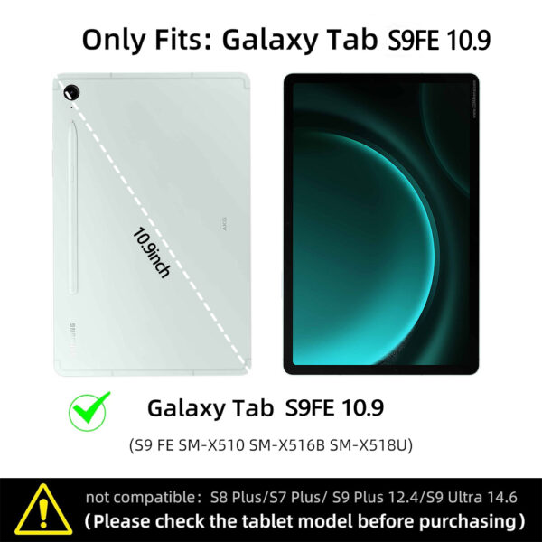 Magic Keyboard for Samsung Galaxy Tab S9 FE 10.9 S9FE X510 X516B Portuguese Korean Spanish Hebrew Arabic AZERTY Folio Keyboard - 图片 2