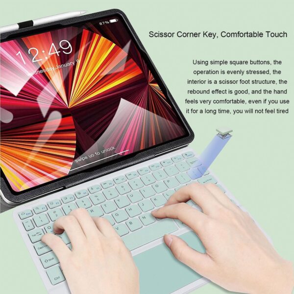 Custom Language TouchPad Keyboard Mouse For IOS Android Windows Tablet For iPad Air 4 5 Mini 6 Pro 11 10th Gen Samsung Tab S9 FE S8 S7 A9+ A8 A7 - 图片 6