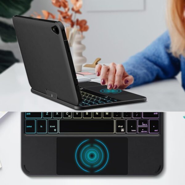 Rotate Keyboard Case For iPad Mini 2024 A17 pro Mini 6 8.3 mini6 Spanish Portuguese Korean Arabic Hebrew Backlight Keyboard Case - 图片 6