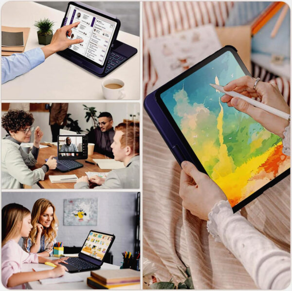 Rotate Keyboard Case For iPad Mini 2024 A17 pro Mini 6 8.3 mini6 Spanish Portuguese Korean Arabic Hebrew Backlight Keyboard Case - 图片 2