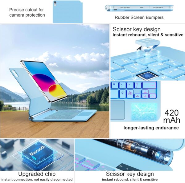 Magic Keyboard for iPad Pro 11 inch 2018- 2022 iPad Air4 Air 5 Air 6 11 2024 10th 10.9 2022 Floating Stand Bluetooth Keyboard - 图片 6