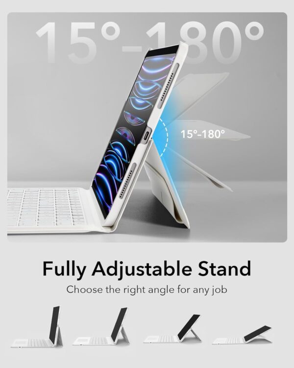 For iPad 10th 10.9 2022 A2757 A2777 A2696 Magic Case Keyboard Arabic Spanish Rainbow Backlit Keyboard - 图片 4