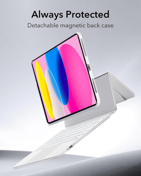 For iPad 10th 10.9 2022 A2757 A2777 A2696 Magic Case Keyboard Arabic Spanish Rainbow Backlit Keyboard - 图片 6