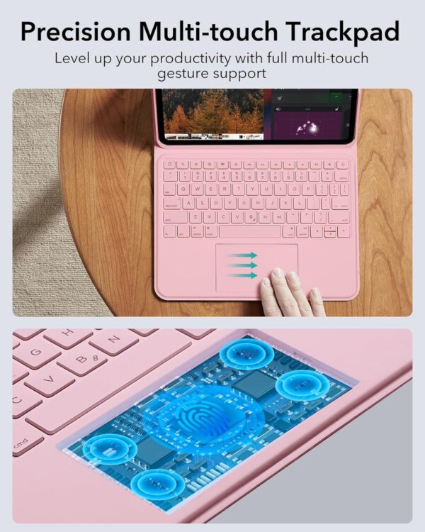 Magic Case For iPad 10th 10.9 2022 A2757 A2777 A2696 Keyboard Arabic Spanish Rainbow Backlit Keyboard - 图片 4
