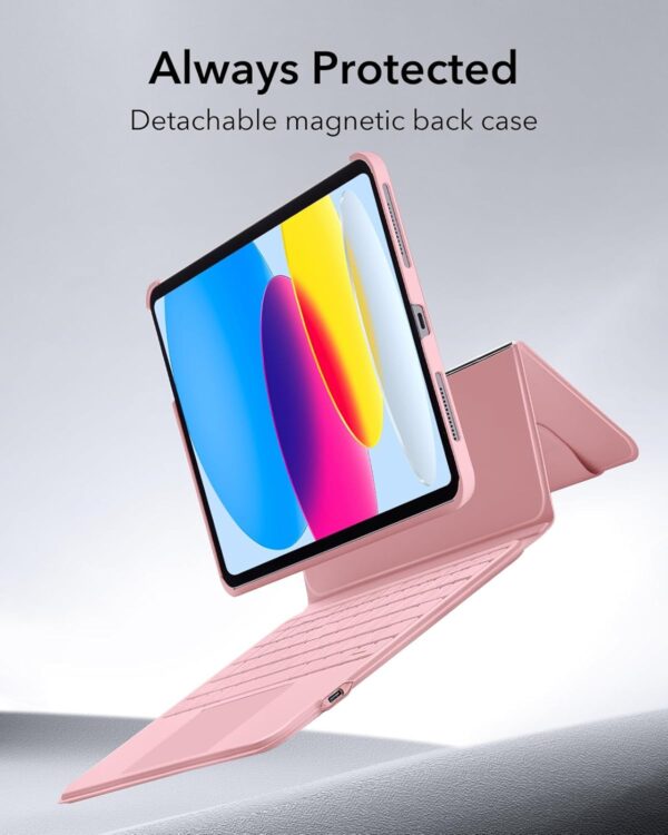 Magic Case For iPad 10th 10.9 2022 A2757 A2777 A2696 Keyboard Arabic Spanish Rainbow Backlit Keyboard - 图片 5
