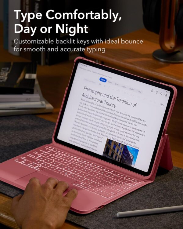 Magic Case For iPad 10th 10.9 2022 A2757 A2777 A2696 Keyboard Arabic Spanish Rainbow Backlit Keyboard - 图片 7