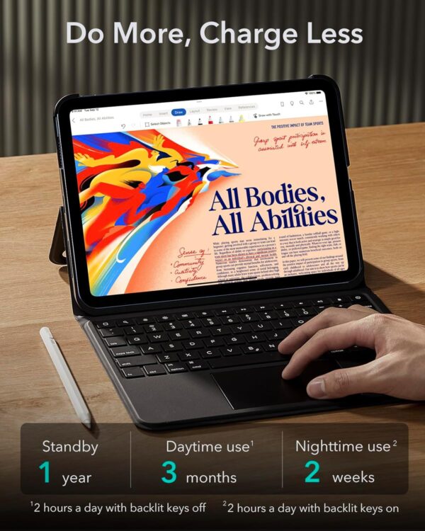Magic Case For iPad 10th 10.9 2022 A2777 A2696 A2757Keyboard Arabic Spanish Rainbow Backlit Keyboard - 图片 9