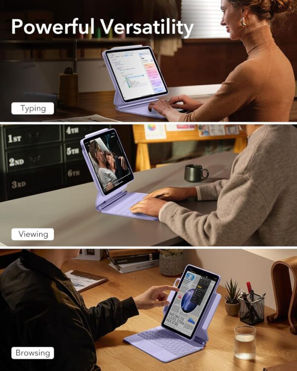 Magic Keyboard For iPad Air 11 6th M2 Air 4th 5th Pro 11 2018-2022 Korean Arabic Spanish Rainbow Backlit TouchPad Keyboard - 图片 3