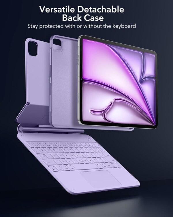 Magic Keyboard For iPad Air 11 6th M2 Air 4th 5th Pro 11 2018-2022 Korean Arabic Spanish Rainbow Backlit TouchPad Keyboard - 图片 4