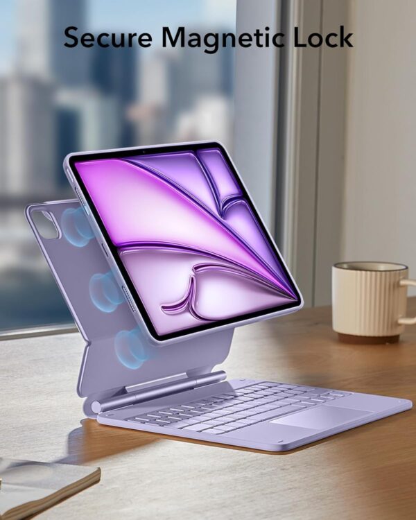 Magic Keyboard For iPad Air 11 6th M2 Air 4th 5th Pro 11 2018-2022 Korean Arabic Spanish Rainbow Backlit TouchPad Keyboard - 图片 7