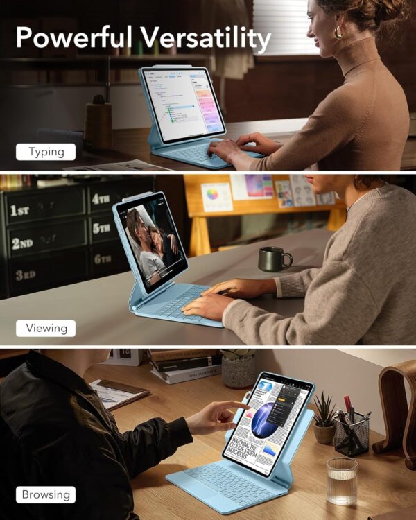 Magic Keyboard For iPad Air 13 2024 M2 A2899 A2900 A2898 Korean Arabic Spanish Rainbow Backlit TouchPad Keyboard - 图片 3