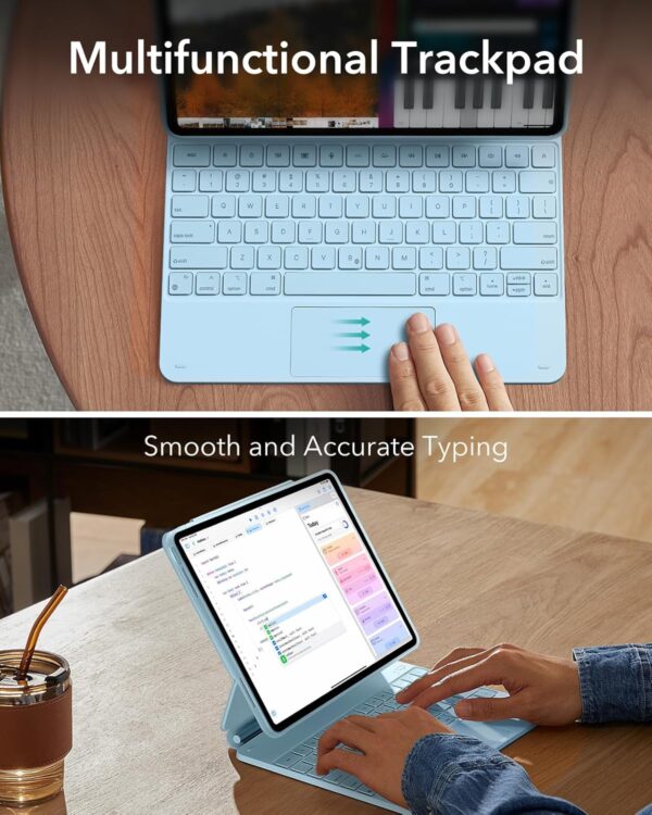 Magic Keyboard For iPad Air 13 2024 M2 A2899 A2900 A2898 Korean Arabic Spanish Rainbow Backlit TouchPad Keyboard - 图片 6