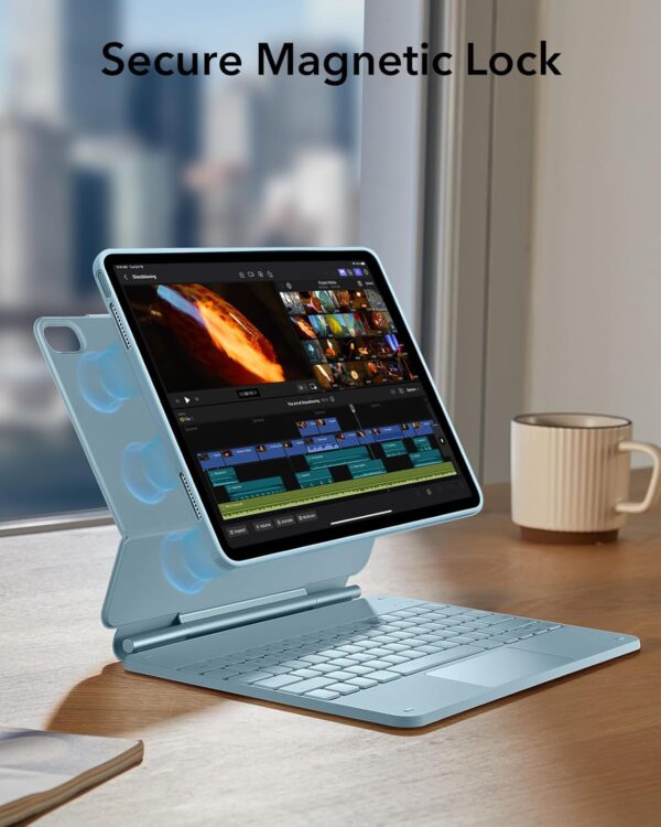 Magic Keyboard For iPad Air 13 2024 M2 A2899 A2900 A2898 Korean Arabic Spanish Rainbow Backlit TouchPad Keyboard - 图片 7