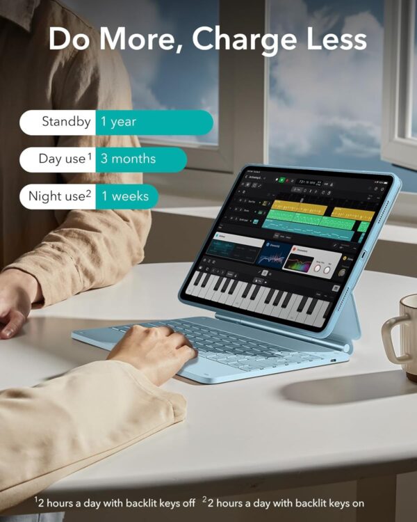 Magic Keyboard For iPad Air 13 2024 M2 A2899 A2900 A2898 Korean Arabic Spanish Rainbow Backlit TouchPad Keyboard - 图片 8