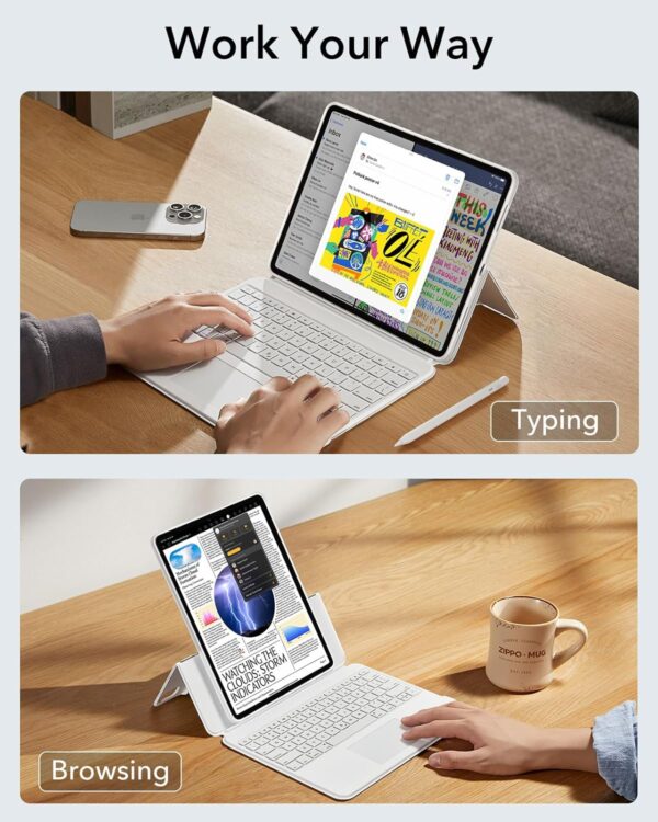 Magic Case Keyboard For iPad Air 13 2024 M2 A2899 A2900 A2898 Arabic Spanish Rainbow Backlit Keyboard - 图片 3