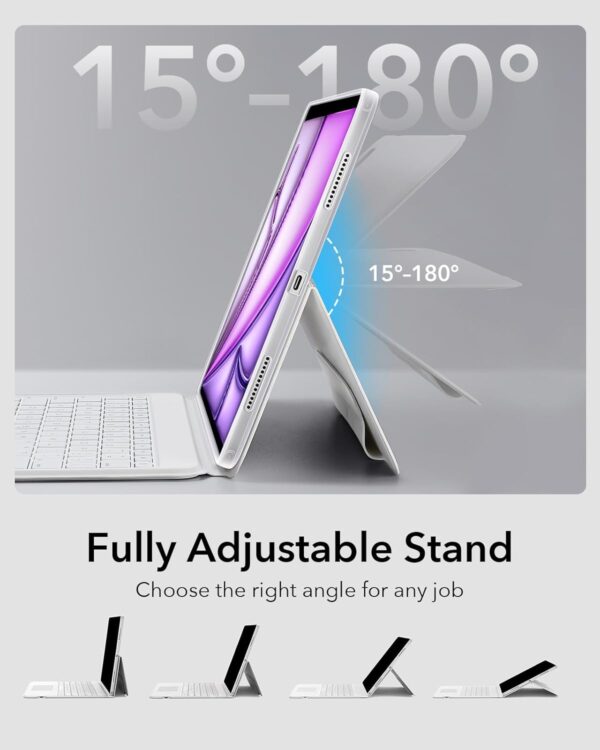Magic Case Keyboard For iPad Air 13 2024 M2 A2899 A2900 A2898 Arabic Spanish Rainbow Backlit Keyboard - 图片 4