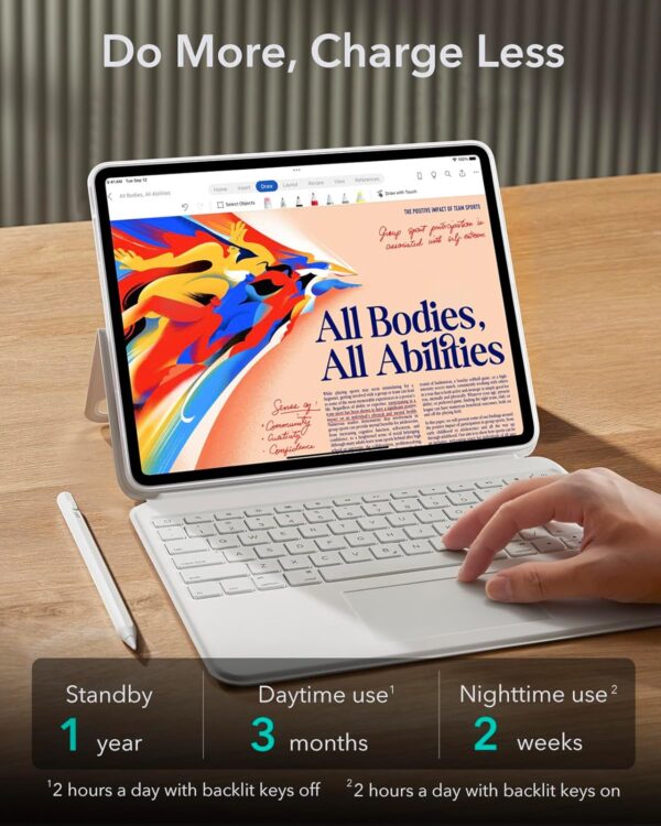 Magic Case Keyboard For iPad Air 13 2024 M2 A2899 A2900 A2898 Arabic Spanish Rainbow Backlit Keyboard - 图片 9