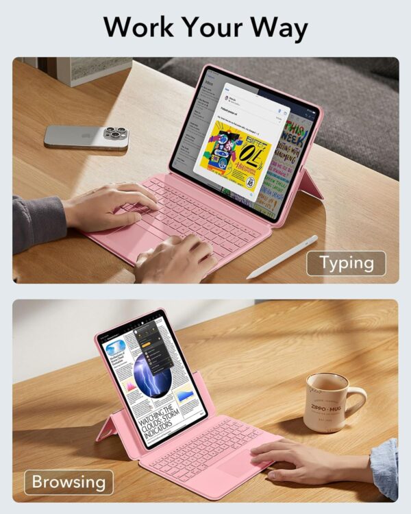 Magic Case Keyboard For iPad Air 13 2024 M2 A2898 A2899 A2900 Arabic Spanish Rainbow Backlit Keyboard - 图片 3