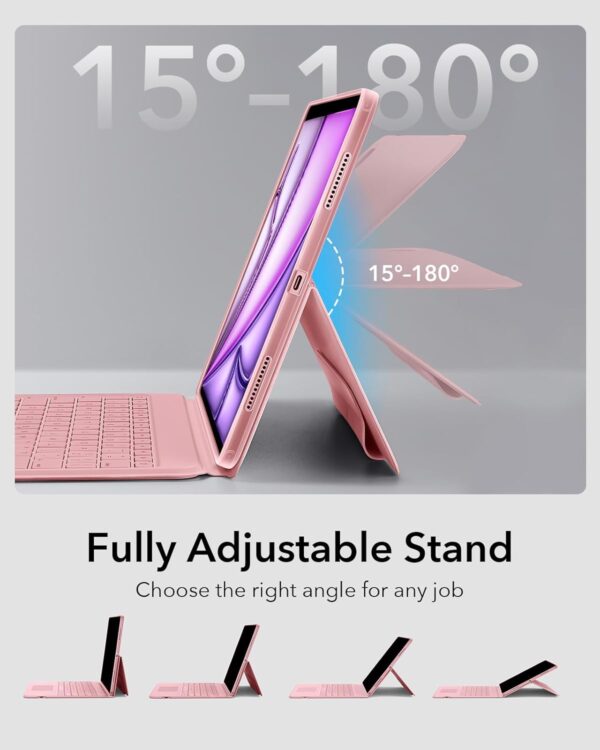 Magic Case Keyboard For iPad Air 13 2024 M2 A2898 A2899 A2900 Arabic Spanish Rainbow Backlit Keyboard - 图片 4