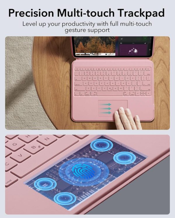 Magic Case Keyboard For iPad Air 13 2024 M2 A2898 A2899 A2900 Arabic Spanish Rainbow Backlit Keyboard - 图片 5