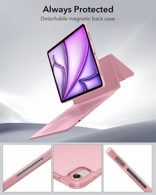 Magic Case Keyboard For iPad Air 13 2024 M2 A2898 A2899 A2900 Arabic Spanish Rainbow Backlit Keyboard - 图片 6