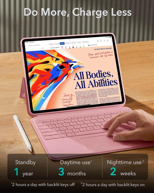 Magic Case Keyboard For iPad Air 13 2024 M2 A2898 A2899 A2900 Arabic Spanish Rainbow Backlit Keyboard - 图片 9