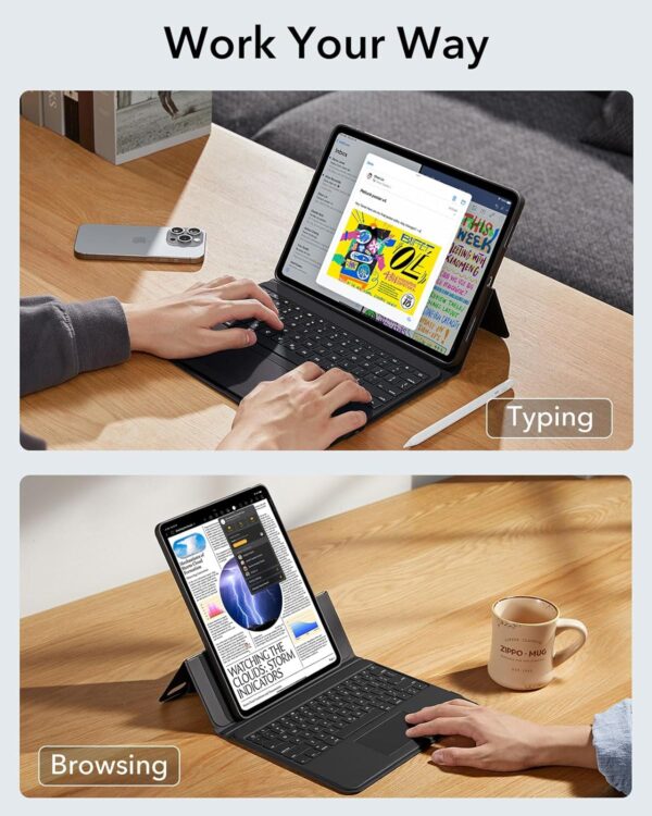 Magic Case Keyboard For iPad Air 13 2024 M2 A2898 A2899 A2900 Arabic Spanish Rainbow Backlit Keyboard - 图片 3