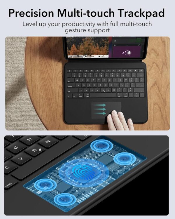 Magic Case Keyboard For iPad Air 13 2024 M2 A2898 A2899 A2900 Arabic Spanish Rainbow Backlit Keyboard - 图片 5