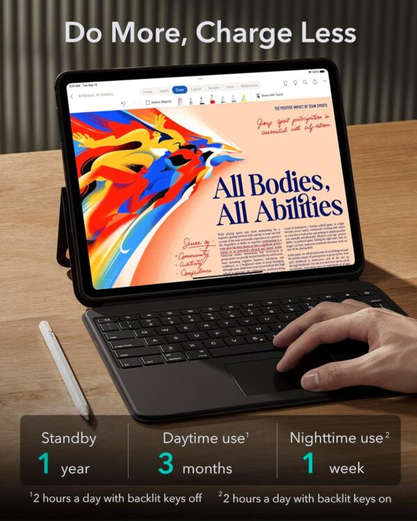 Magic Case Keyboard For iPad Air 13 2024 M2 A2898 A2899 A2900 Arabic Spanish Rainbow Backlit Keyboard - 图片 9