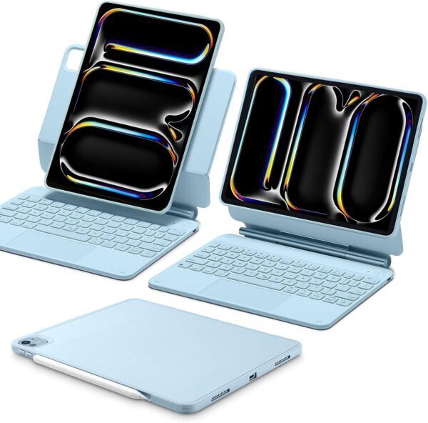 Magic Keyboard For iPad Pro 11 2024 M4 A2837 A3006 A2836 Korean Arabic Spanish Rainbow Backlit TouchPad Keyboard - 图片 12