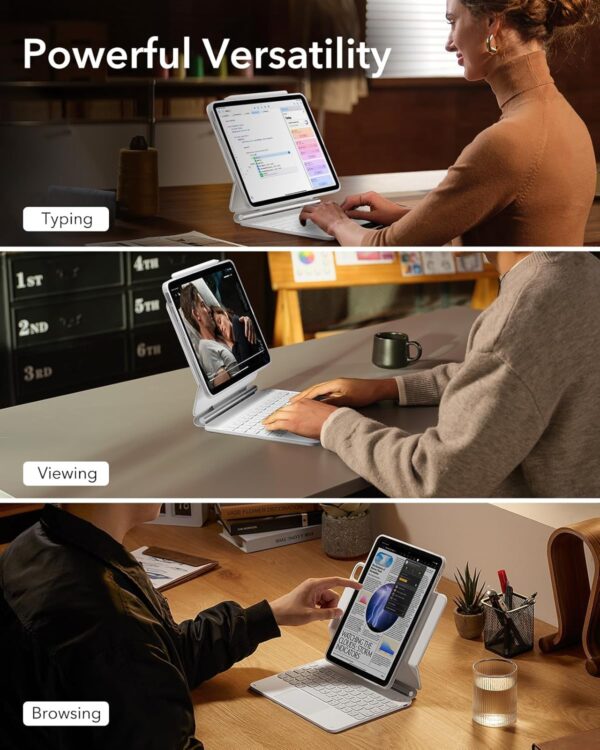 Magic Keyboard For iPad Pro 11 2024 M4 A2837 A3006 A2836 Korean Arabic Spanish Rainbow Backlit TouchPad Keyboard - 图片 8
