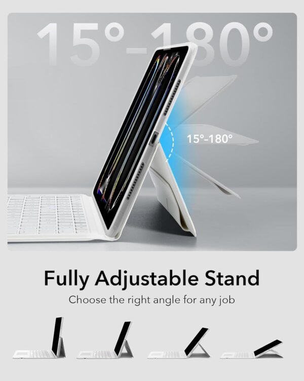 Magic Case Keyboard For iPad Pro 11 2024 M4 A2837 A3006 A2836 Arabic Spanish Rainbow Backlit Keyboard - 图片 3