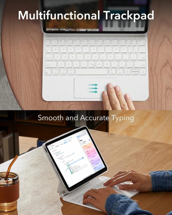 Magic Keyboard For iPad Pro 11 2024 M4 A2837 A3006 A2836 Korean Arabic Spanish Rainbow Backlit TouchPad Keyboard - 图片 7
