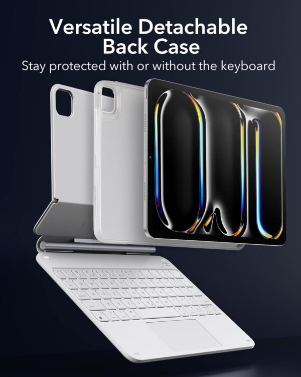 Magic Keyboard For iPad Pro 11 2024 M4 A2837 A3006 A2836 Korean Arabic Spanish Rainbow Backlit TouchPad Keyboard - 图片 6