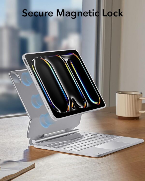 Magic Keyboard For iPad Pro 11 2024 M4 A2837 A3006 A2836 Korean Arabic Spanish Rainbow Backlit TouchPad Keyboard - 图片 4