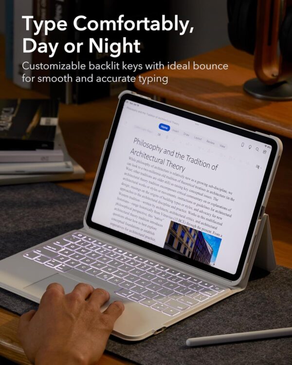 Magic Case Keyboard For iPad Pro 11 2024 M4 A2837 A3006 A2836 Arabic Spanish Rainbow Backlit Keyboard - 图片 7