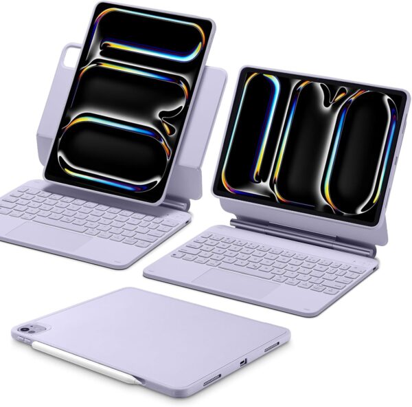 Magic Keyboard For iPad Pro 11 2024 M4 A2837 A3006 A2836 Korean Arabic Spanish Rainbow Backlit TouchPad Keyboard - 图片 10