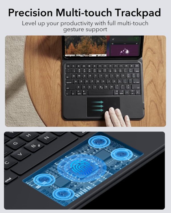 Magic Case Keyboard For iPad Pro 11 2024 M4 A2837 A3006 A2836 Arabic Spanish Rainbow Backlit Keyboard - 图片 3