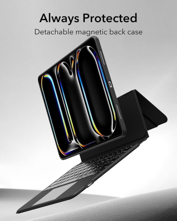 Magic Case Keyboard For iPad Pro 11 2024 M4 A2837 A3006 A2836 Arabic Spanish Rainbow Backlit Keyboard - 图片 4
